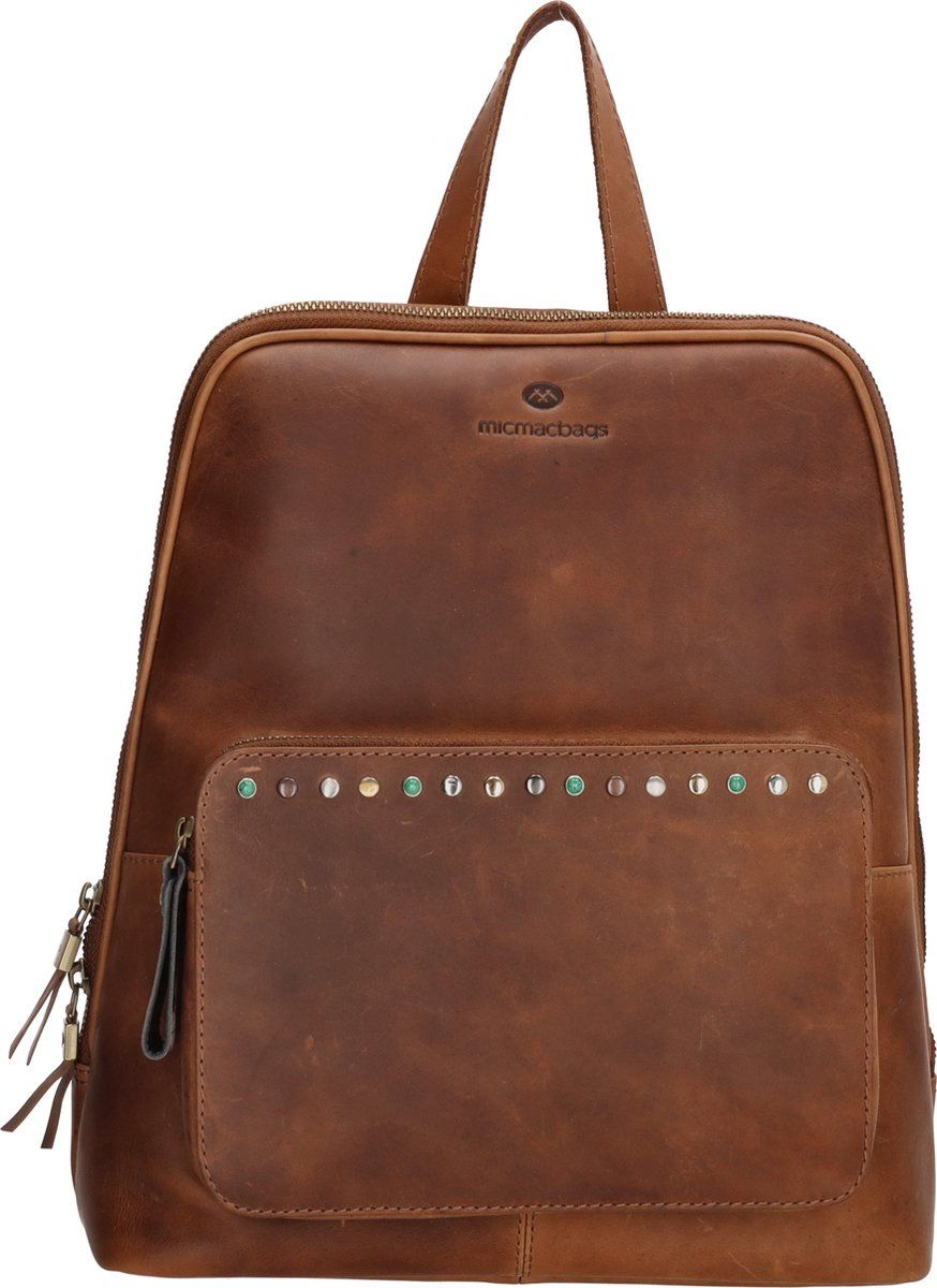 MicMacbags Masterpiece Rugzak - Cognac - 8717924966689