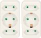 Humbert Stopcontact splitter - 2x - triple - wit - voor 3 stekkers