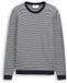 Tom Tailor - Pull en maille en coton - Taille S - rayure texturée bleu marine blanc