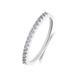 Lucardi Dames Zilveren ring met rij zirkonia - Ring - 925 Zilver - Zilverkleurig - 19.50 / 62 mm
