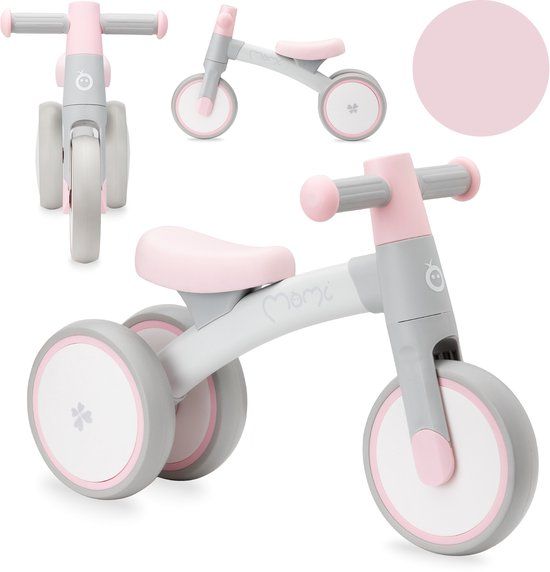 MoMi Tedi - Loopfiets - Balance Bike - Geschikt vanaf 1 jaar - Lichtgewicht Aluminium - Roze