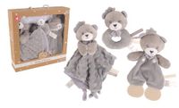 DODO D'AMOUR - Set Knuffeldoekje, Rammelaar En Bijtring - Beer - 053061 - Verschillende Kleuren