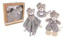 DODO D'AMOUR - Set Knuffeldoekje, Rammelaar En Bijtring - Beer - 053061 - Verschillende Kleuren
