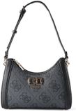 GUESS Karnilla Logo Shoulder Bag Coal Logo donkergrijs