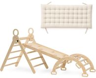 Deryan Luxe XXL Montessori Opvouwbare Driehoek met Klimboog, Helling en Klimrek/Glijbaan - Inclusief kussen 220x83x81cm