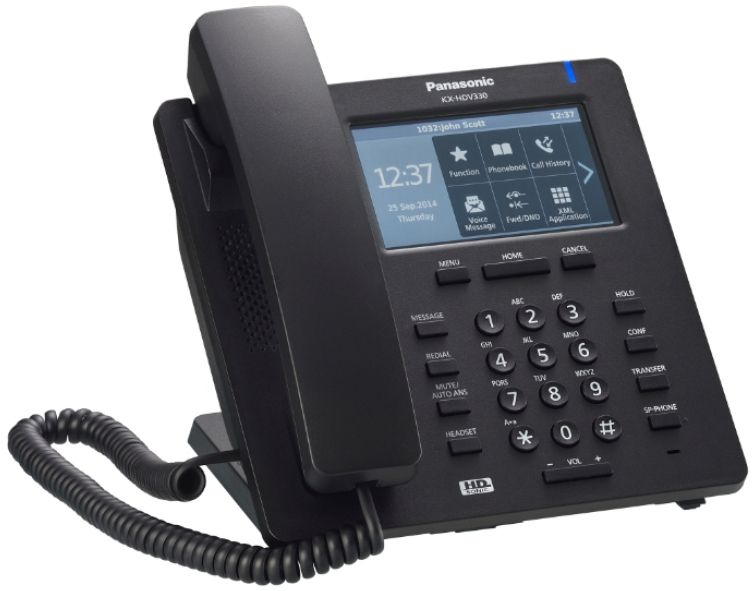 Panasonic KX-HDV330 IP Phone - Black - 12 Lines - TFT Display