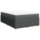 VidaXL Boxspringbed met matras, donkergrijs, 180x200 cm, gestoffeerd