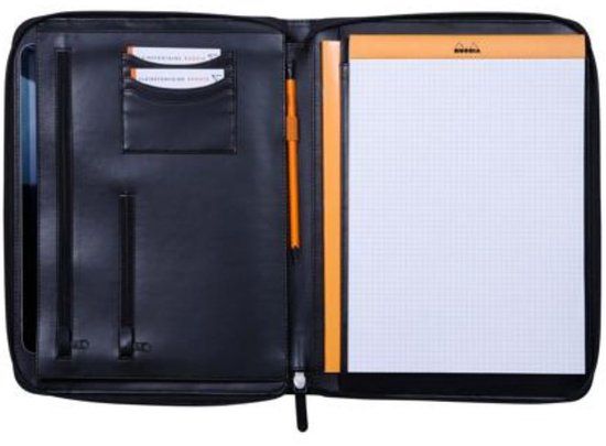 Rhodia Schrijfmap - Conferentiemap - Kunstleer - A4 - Zwart