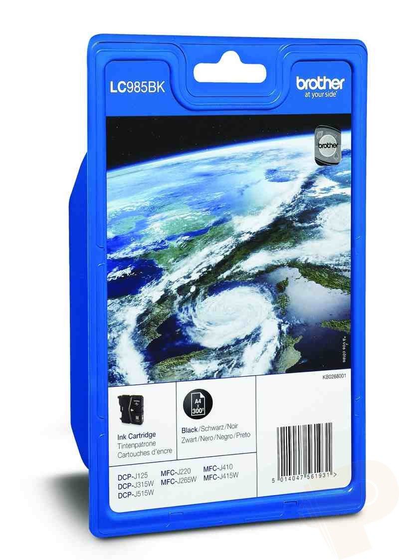 Brother LC-985BKBPDR Zwart Inktcartridge