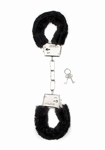 Shots Toys Furry Handcuffs - Black