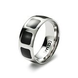 Monomania Heren ring roestvrij staal edelhars inleg zwart 25561