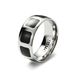 Monomania Heren ring roestvrij staal edelhars inleg zwart 25561