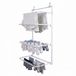 Merkloos Relaxdays Wasrek deur - 6,7 m drooglengte - wit
