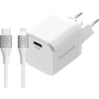 BlueBuilt Power Delivery Charger 20W + Lightning Cable 1.5m Nylon White
