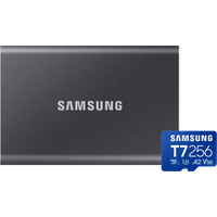 Samsung T7 Portable SSD 4TB Grijs + Samsung MicroSDXC T7 256GB 170MB/s