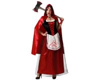 Atosa | Bloedkapkostuum voor volwassenen voor dames | wilde wolf | sprookjeskostuums voor Halloween, carnaval, themafeesten | inclusief lange jurk, cape, sjerp | comfortabel en origineel | M-L