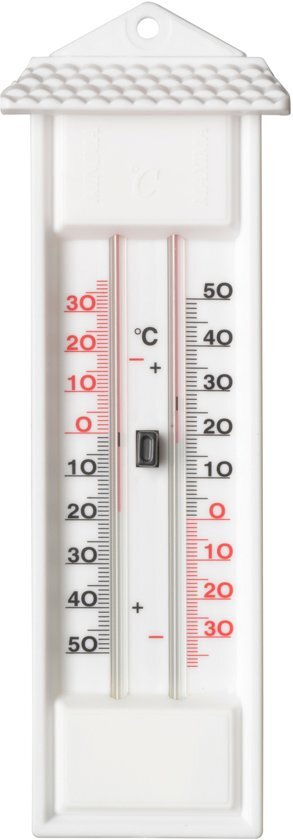 Nature Muurthermometer Min-Max - Thermometer - 3x8x23 cm Wit