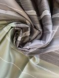 Home fashion 85145 | Kant-en-klaar gordijn Anouk decoratieve stof dwarsstrepen met effectfranjes | lindegroen | 225 x 140 cm