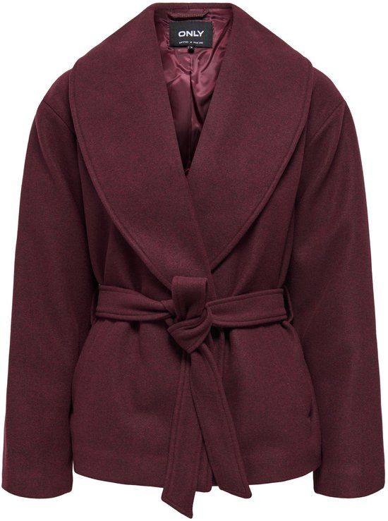 ONLY Port Royale MELANGE Korte jas wijnrood M Polyester
