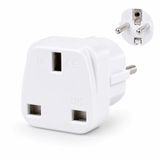 Adapter Europees-UK stekkeradapter, type G naar type F, voor reizen in Europa
