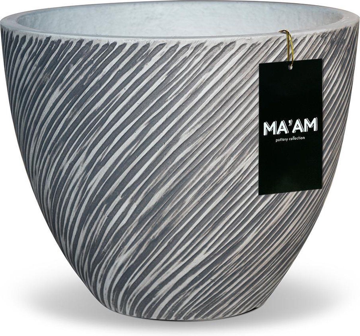 MA'AM Riley Bloempot Rond 24x20 Grijs - Buiten/Binnen - Vorstbestendig