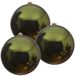 Decoris Boule de Noël - 3x - vert foncé - grand - 20 cm - plastique - brillant