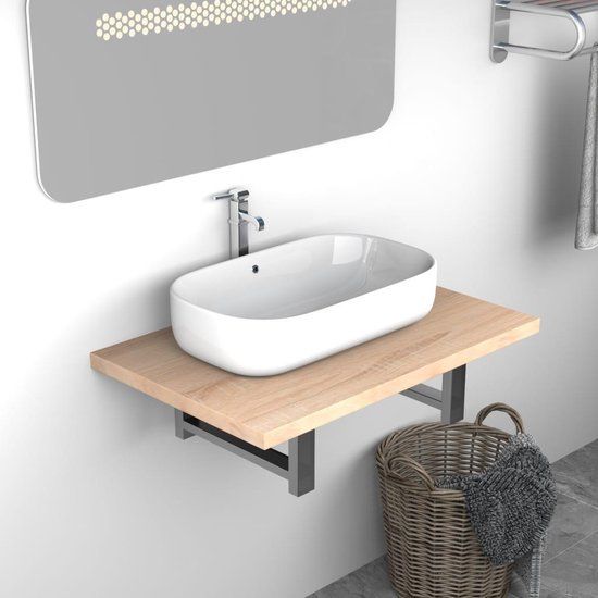 vidaXL Badkamermeubel Eiken 60x40x16,3 cm