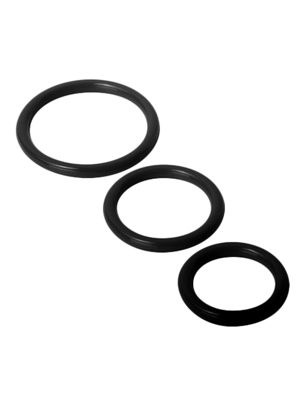 Trinity Vibes Silicone Cock Rings Black