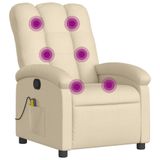 VidaXL Elektrische Massagestoel Crème Stof