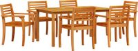 vidaXL Eettafel Set Bruin Massief Acacia Hout 7-delig