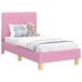 vidaXL Peuterbedframe met hoofdbord, roze, 70 x 140 cm, stof
