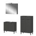 Germania 3-delige badset 9925-547 GW-Arcena, in grafiet, met metalen poten, 151 x 200 x 34 cm (BxHxD)