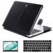 QYiD MacBook Pro 13 Retina Hoes A1502 & A1425, Premium PU Leather Book Folio Beschermhoes met Toetsenbordafdekking & Scherm beschermer voor MacBook Pro 13" met Retina Display(2012-2015 Release), Zwart