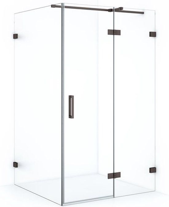 Maxaro Diamond Douchecabine - 120x110cm - Zwart Metaal - Helder Glas - Draaideur