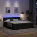 Maison Exclusive - Lit plateforme avec matelas, gris foncé, 200x200 cm, textile