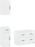 vidaXL - 3-delig - badkamerkast - set - UTRECHT - Hoogglans - Wit - Bewerkt - hout