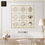 LW Collection Wandspiegel goud vierkant 80x80 cm metaal