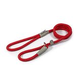 Ancol Viva Reflecterende Touw En Echt Lederen Slip Lead. 120X 1Cm. Rood
