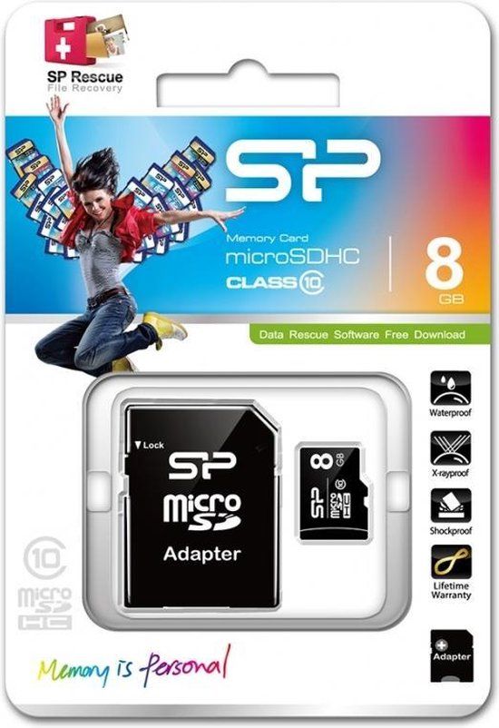 Silicon Power 8GB Micro SDHC Class 10 - Includes SD Adapter
