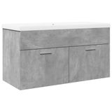 VidaXL Armoire de salle de bain avec lavabo intégré, gris béton
