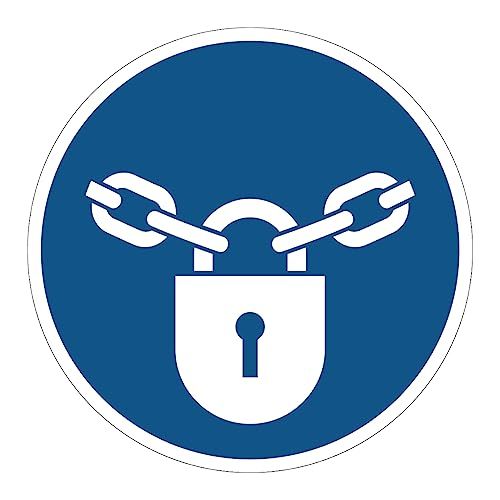 Ambiance Sticker Sticker - Obligation mandatory NF ISO7010 - Self-adhesive - Round - Laminated - Waterproof and UV-resistant - Lock required - Diameter 40 cm