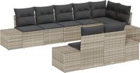 vidaXL Tuinbank Set Lichtgrijs Polywood