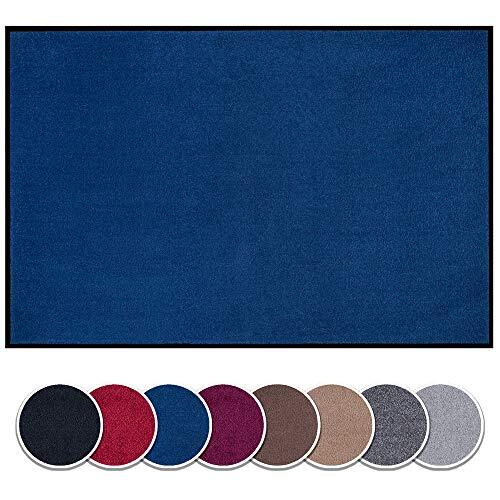 Hanse Home Wasbare binnen en buiten voetmat, effen, effen, deurmat, vuilvanger, entreetapijt, anti-slip maten, 80x120 cm, donkerblauw