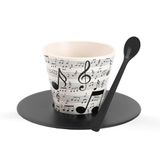 IDRINK® - Set kopje, schotel en lepel van RPET MUSIC