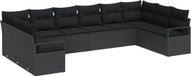 vidaXL Banc de jardin 10 pièces Polywood noir