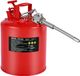 VEVOR Veiligheidscontainer, 19 L Type II Veiligheidscontainer met Vlamvertrager, Zelfsluitend Deksel en Flexibele Metalen Tuit, Opslagcontainer voor Ontvlambare Materialen, Rood