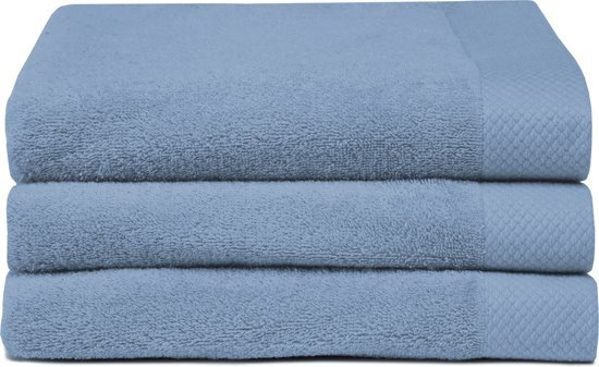 Seahorse Pure - Badhanddoek - Denim - 60x110 cm - Set van 3 blauw