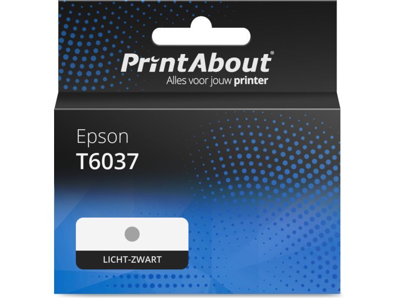 PrintAbout Inktcartridge T6037 Licht-zwart Hoge capaciteit geschikt voor Epson