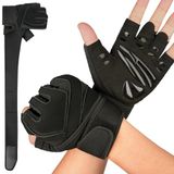 NEUTYPECHIC Fitnesshandschoenen voor heren, L, vingerloze handschoenen, ademend, fitnesshandschoenen, siliconen, antislip, sporthandschoenen met polsband, geschikt voor bodybuilding, fietsen