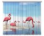 AG Design Flamingo, gordijn/gordijn, 2-delig, stof, meerkleurig, 0,1 x 280 x 245 cm